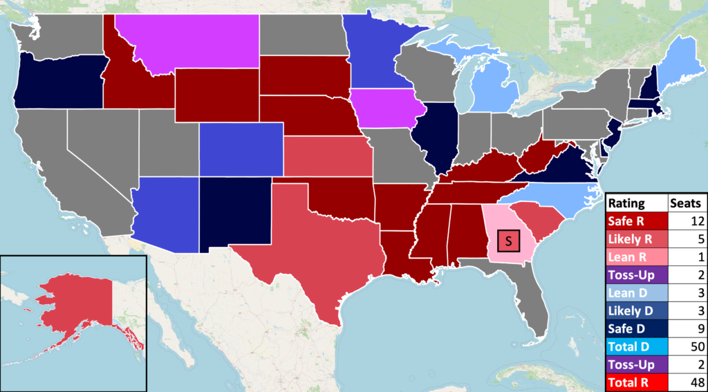 Senate Race Rating Changes (September 21) - Elections Daily