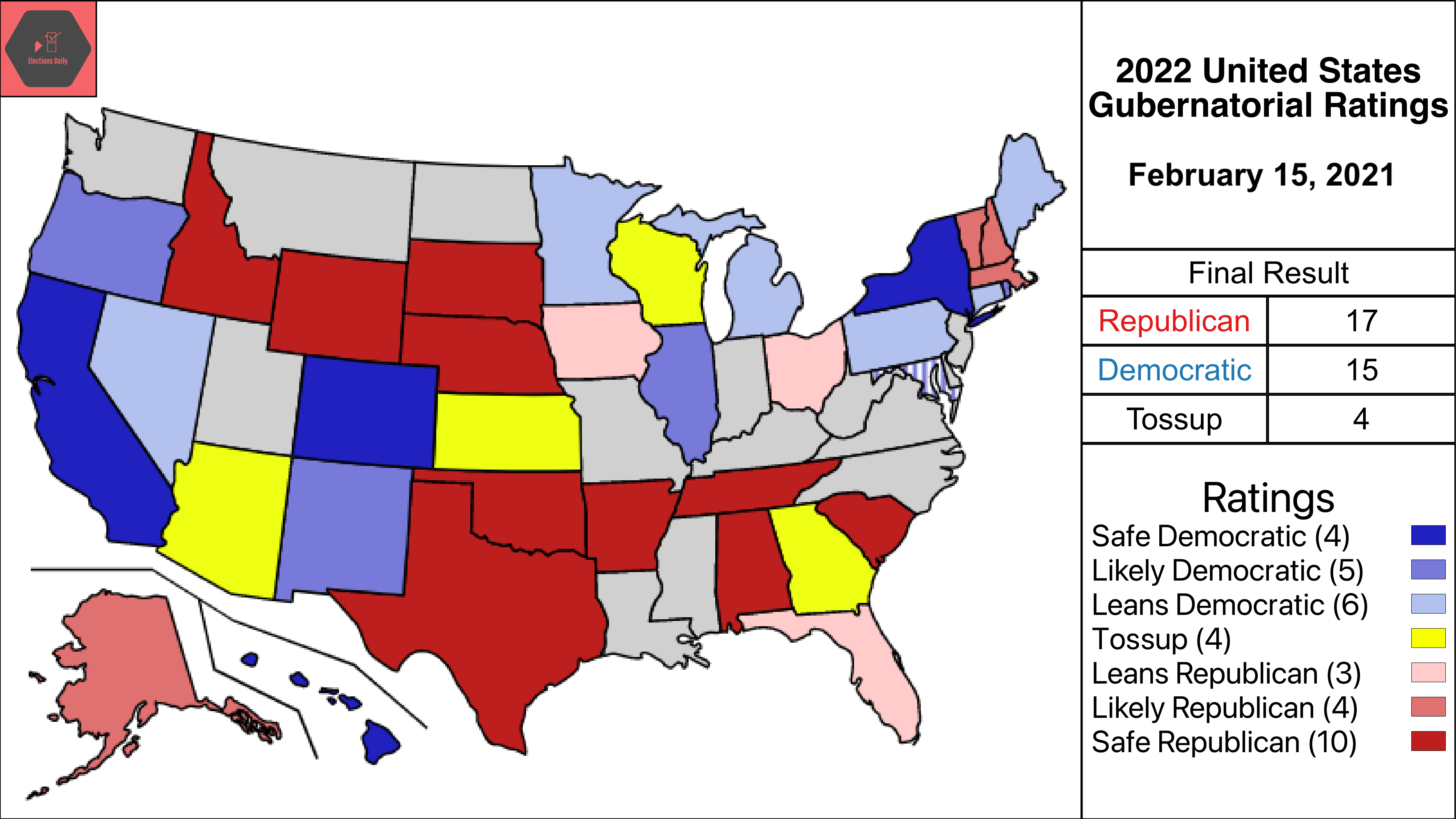 A Look at our 2022 Gubernatorial Ratings Elections Daily