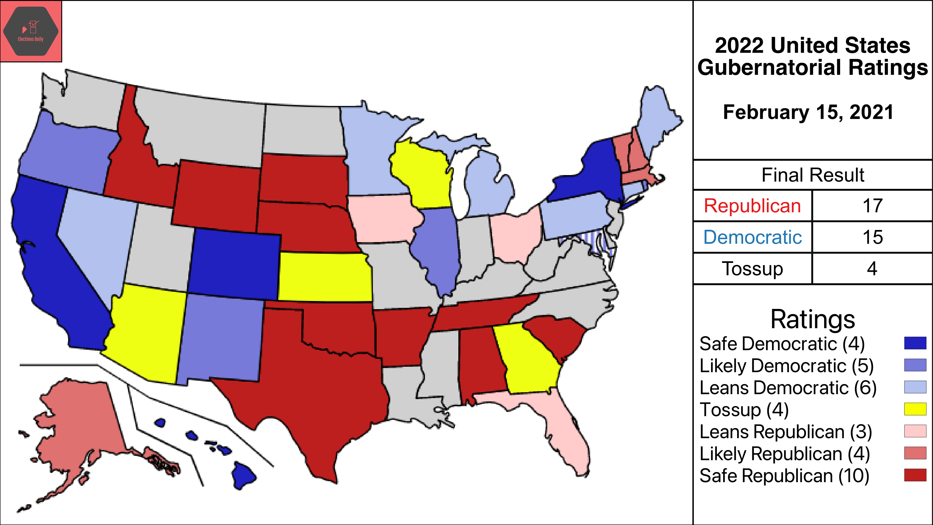 A Look At Our 2022 Gubernatorial Ratings Elections Daily 0615