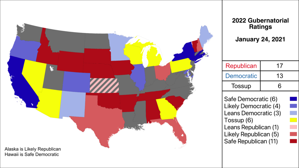 Elections Daily January Gubernatorial Ratings Update - Elections Daily