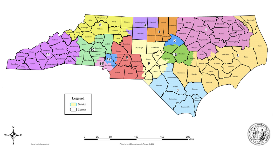 North Carolina's Latest Congressional Districts - Elections Daily