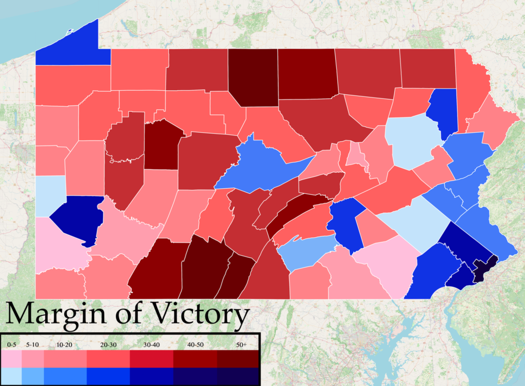 Even Among Disappointment Elsewhere Pennsylvania Stands Out As One Of   PA Gov By County 1024x753 