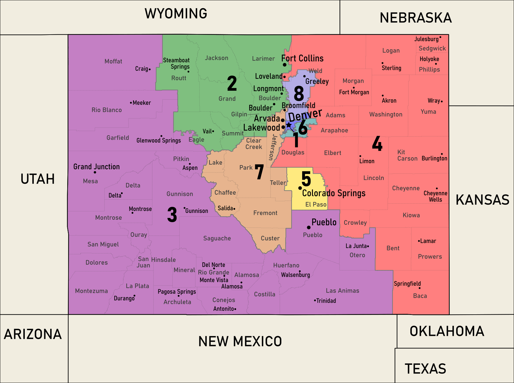 Colorado Congressional Districts 118th Congress.svg 