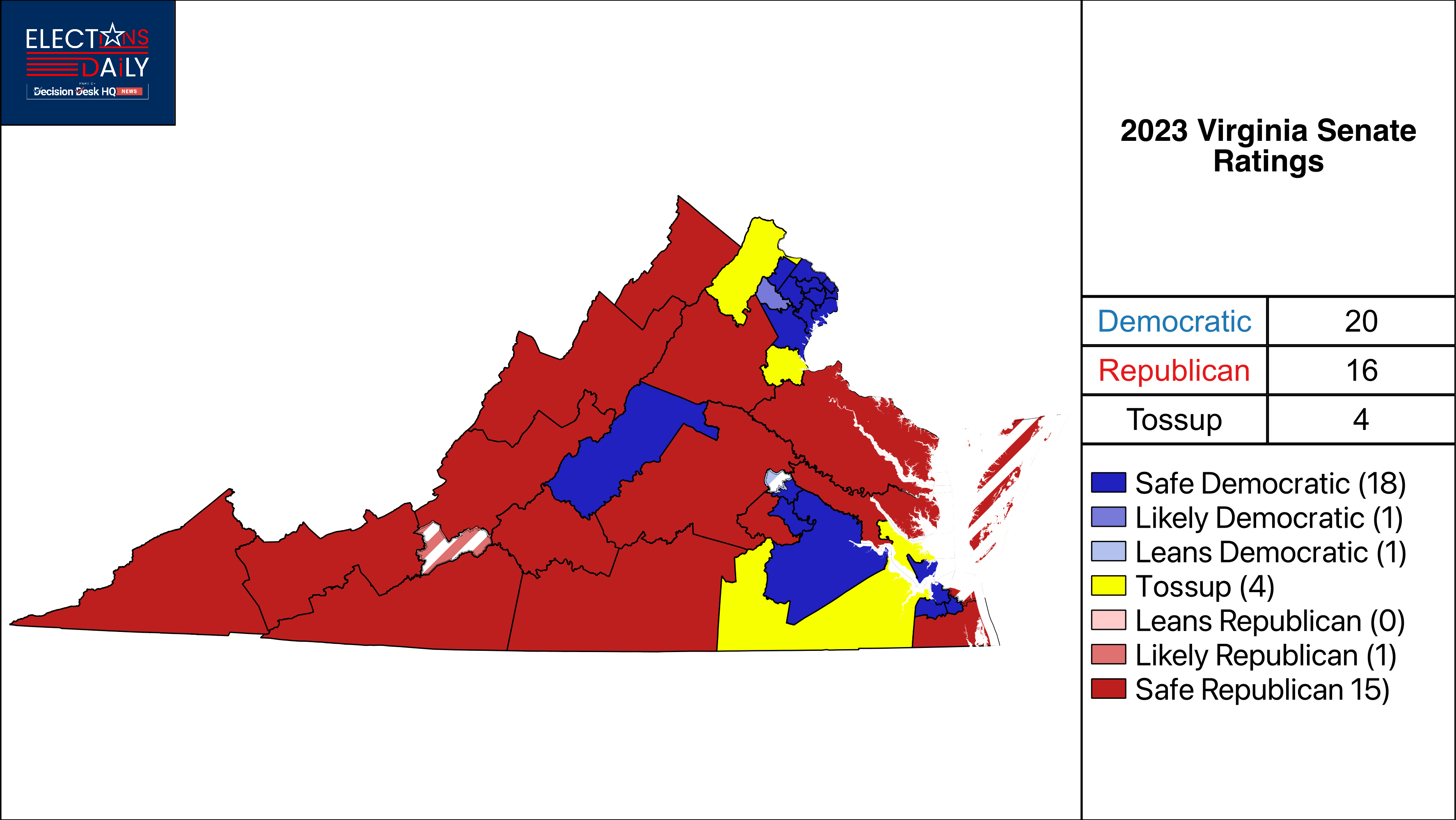 2023 Virginia Senate April Ratings Changes Elections Daily