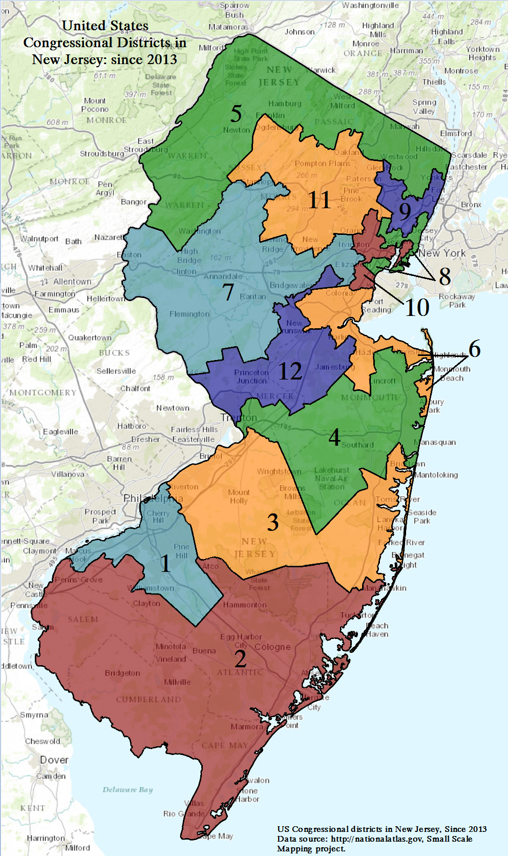 New Jersey congressional districts from 2013 to 2023